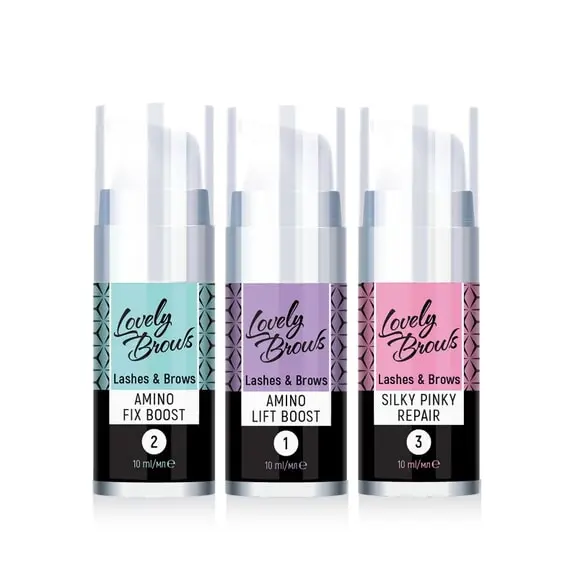 Lovely Brows / Система для ламінування брів та вій / Amino Puzzle (Step 1, Step 2, Step 3)