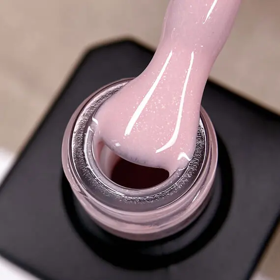 Nika Zemlyanikina / Rubber Base / Unicorn / Розово-персиковый с разноцветным шиммером / 15мл