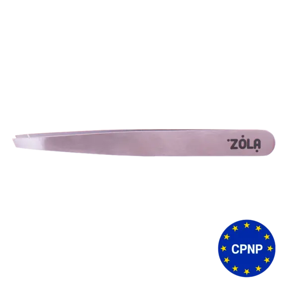 Zola / Скошений професійний пінцет для брів / SILVER