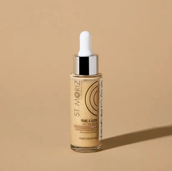 St.Moriz Pro / Сироватка-автобронзат для обличчя з ефектом шимеру / Prime&Glow Serum / 25 мл